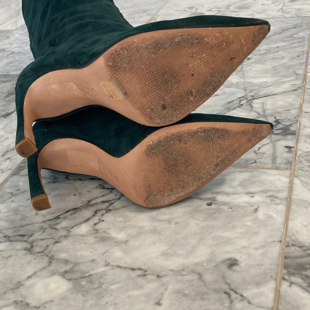SCHUTZ Maryana Green Suede Tall Boots - Picture 7 of 11